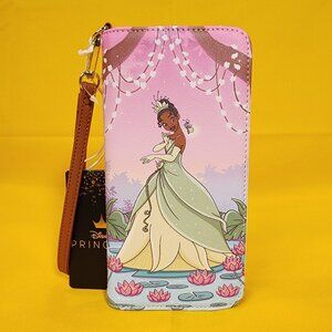 Loungefly Disney The Princess And The Frog Tiana Bayou Sunset Tech Wallet NEW